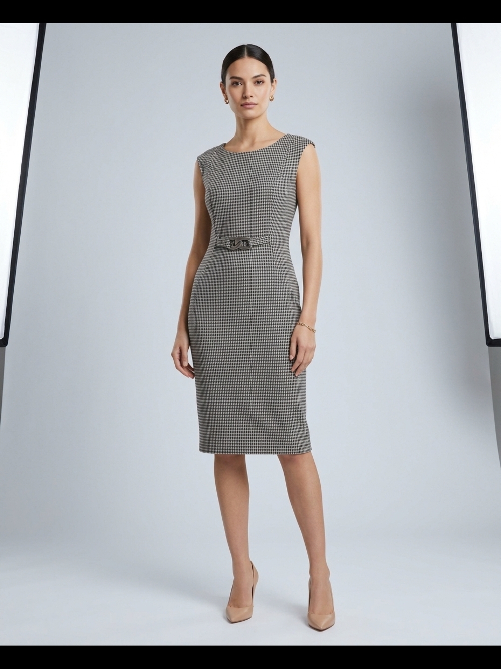 Calvin Klein Houndstooth Sheath Dress Size 10